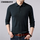 COODRONY Brand Sweater Men Classic Casual Turn-down Collar Pull Homme Cotton Wool Pullover Men Autumn Winter Soft Sweaters 91084