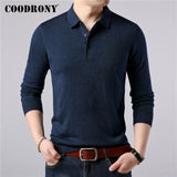 COODRONY Brand Sweater Men Classic Casual Turn-down Collar Pull Homme Cotton Wool Pullover Men Autumn Winter Soft Sweaters 91084