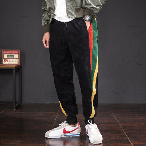 Striped Corduroy Pants Men Streetwear Harem Pants Men Trousers Joggers Men Pants Hip Hop Sweatpants 3XL 2020 Autumn New