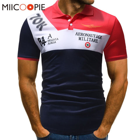 Men Polo Shirt Summer Classic Brand Men Patchwork Letter Printed Short Sleeve Slim Fit  Jerseys Sportwear Polos Shirt XXXL