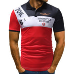 Men Polo Shirt Summer Classic Brand Men Patchwork Letter Printed Short Sleeve Slim Fit  Jerseys Sportwear Polos Shirt XXXL