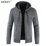 Thick Cardigan Sweater Men Long Sleeve Knitted Sweater High Quality Winter Hooded Zipper Homme Warm Mens Cardigans Coat 3xl New