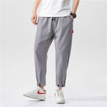 2020 Summer Men's Linen Trousers Hip Hop Jogging Ankle-Length Pants Solid color Breathable Fashion High quality Casual pants Men