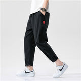 2020 Summer Men's Linen Trousers Hip Hop Jogging Ankle-Length Pants Solid color Breathable Fashion High quality Casual pants Men