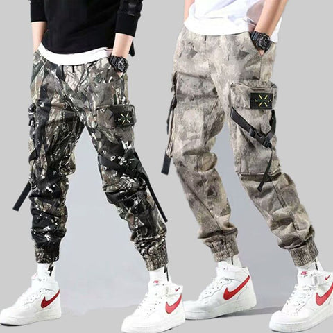 Men's Streetwear Pants Multi Pockets Cargo Harem Pants Hip Hop Casual Male Track Pants Joggers Trousers Fashion Harajuku Pants