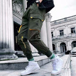 Men's Streetwear Pants Multi Pockets Cargo Harem Pants Hip Hop Casual Male Track Pants Joggers Trousers Fashion Harajuku Pants