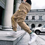 Men's Streetwear Pants Multi Pockets Cargo Harem Pants Hip Hop Casual Male Track Pants Joggers Trousers Fashion Harajuku Pants