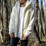 2020 Fleece Warm Sweater Men Hooded Cardigan Sherpa Fleece Teddy Coat Plus Size 3XL Tops Fluffy Sweaters