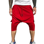 Summer Cotton Harem Pants Men Casual Hip Hop Trousers Drawstring Cross Bloomers Calf-Length Pants Joggers Streetwear