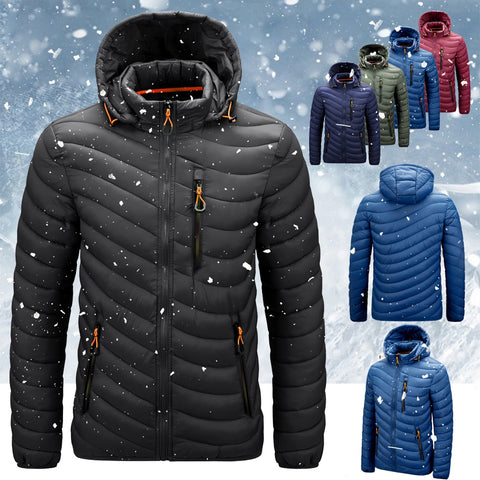 Fashion Hat Detachable Men Winter Parka 2020 Thick Warm Mens Windbreak Coat Male Hooded Down Parka Jackets Man Zipper Overcoat