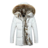 Men's and Women's  Leisure Down Jacket 2020 Winter Thick Hood  Detached Warm Waterproof Big Raccoon Fur Collar For -30 Degrees