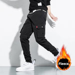 2020 New Fashion Winter Thick Fleece Warm Casual Pants Men Streetwear Multi-Pockets Cargo Jogger Pants