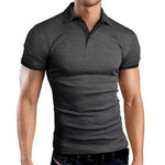 2019 New Summer  Mens Polo Shirt Short Sleeve Turn-over Collar Slim Tops Casual Breathable Solid Color Business Shirt